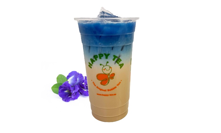 Cloud Sky butterfly pea milk tea