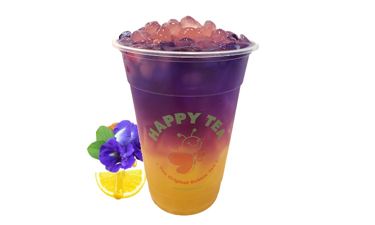 Galaxy butterfly pea fruit tea with crystal pearls